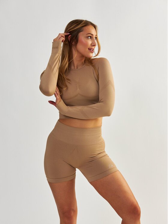 BeShaped BeShaped Szorty sportowe Modelujące Power Up! Beżowy Shaping Fit