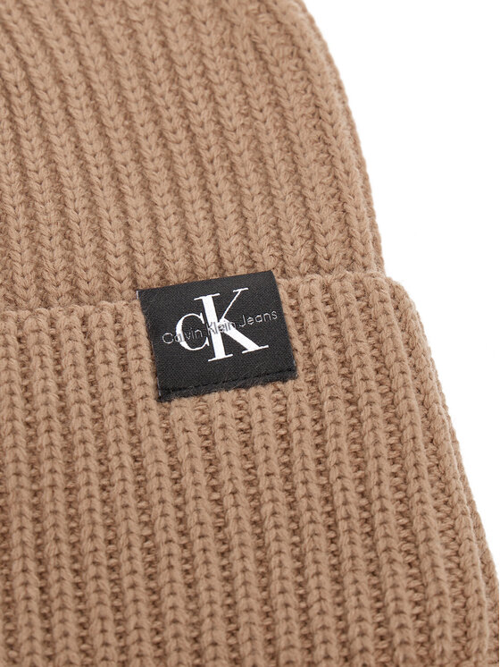 Calvin Klein Jeans Calvin Klein Jeans Set čiapka a šál Monogram Rib Scarf Beanie Set IU0IU00638 Hnedá