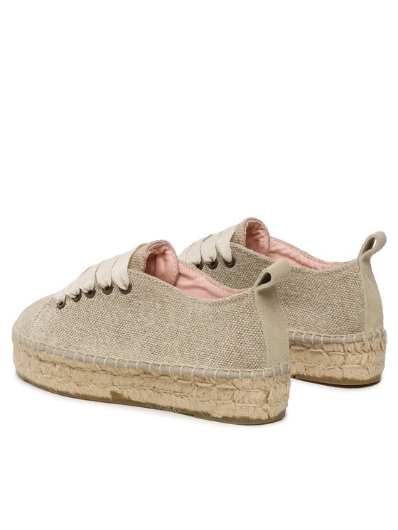 Manebi Manebi Еспадрили Lace-Up Espadrilles O 7.1 E0 Бежов