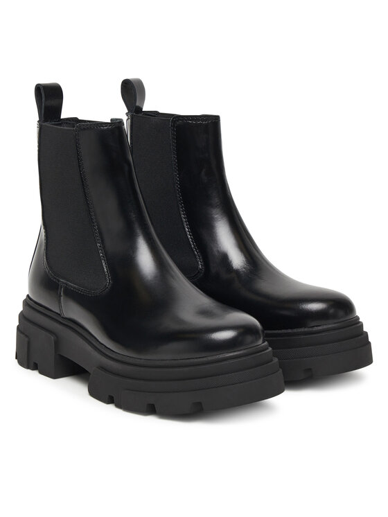 Tommy Hilfiger Tommy Hilfiger Chelsea cipele Shiny FW0FW09042 Crna