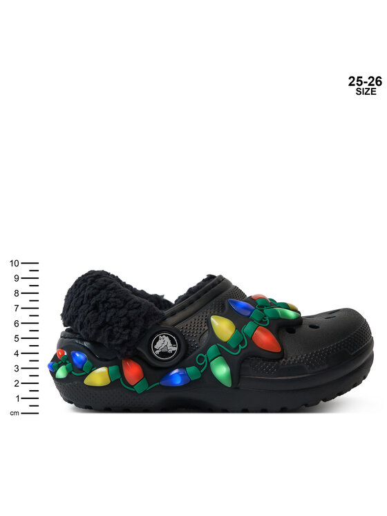 Crocs Crocs Klapki Classic Lined Holiday Lights Cgt 212027 Czarny