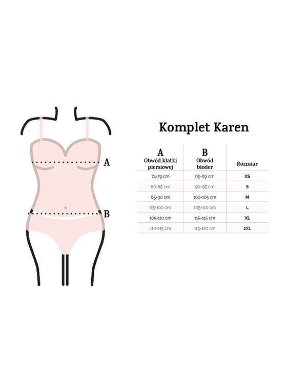 DKaren Lingerie DKaren Lingerie Komplet bielizny Karen Czarny Slim Fit
