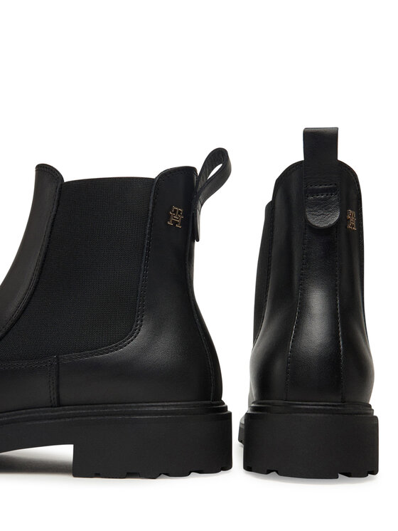 Tommy Hilfiger Tommy Hilfiger Členková obuv s elastickým prvkom Cleated FW0FW08766 Čierna