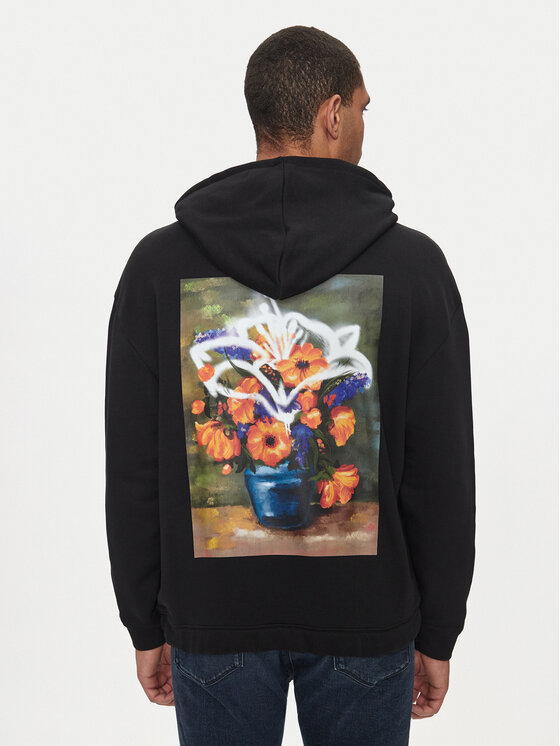 HUGO Hugo Felpa Diblossomy 50517408 Nero Oversize