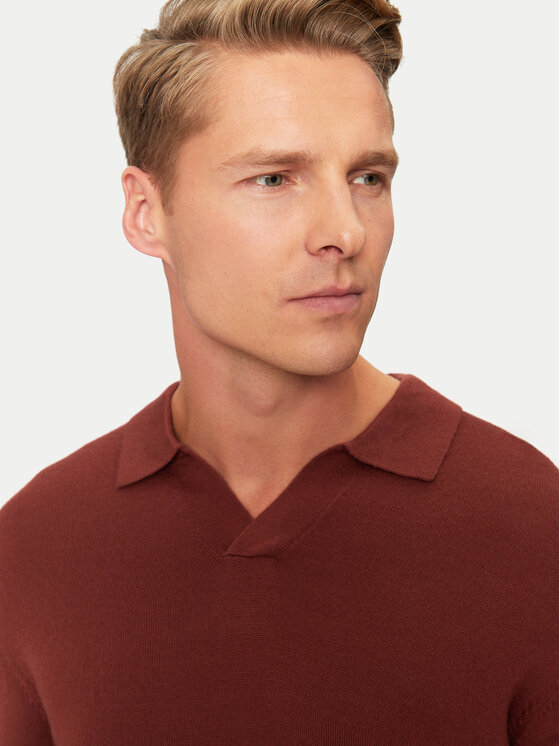 Sisley Sisley Sveter 11BAS300J Červená Regular Fit