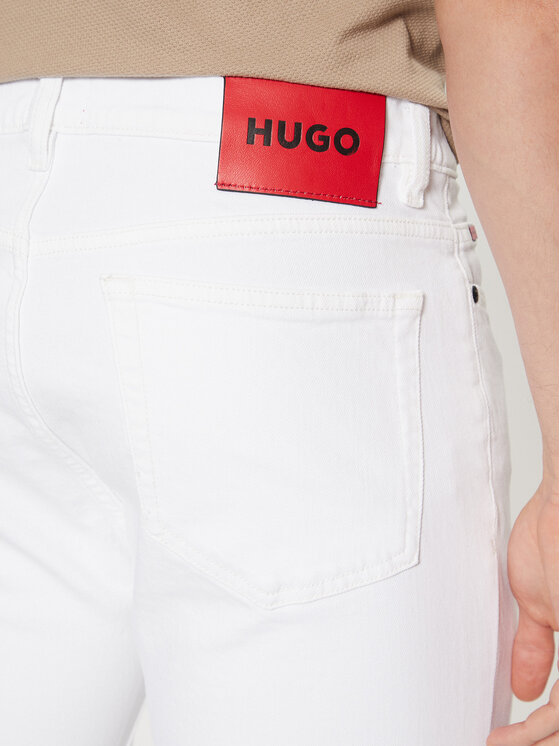 HUGO HUGO Jeans hlače 50530605 Bela Slim Fit