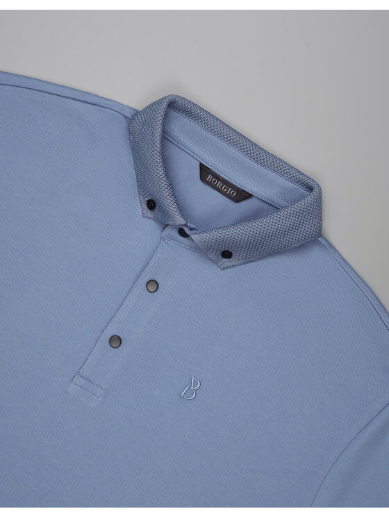 Borgio Borgio Polo matteo_01 Niebieski Classic Fit