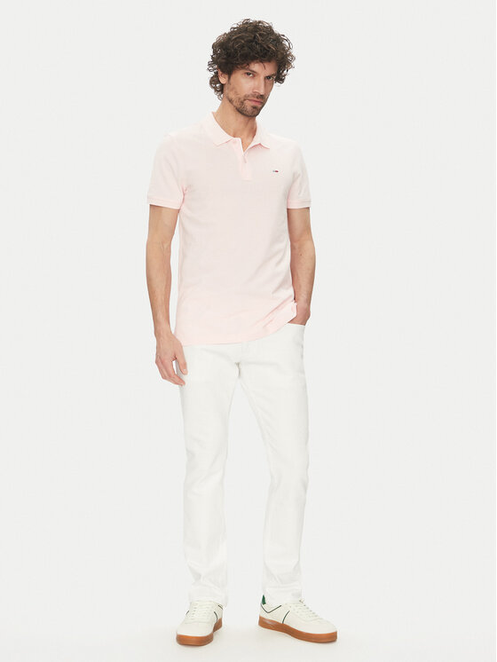 Tommy Jeans Tommy Jeans Polo DM0DM20676 Różowy Slim Fit