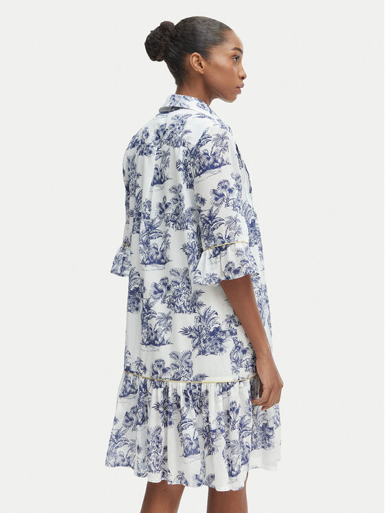Iconique Iconique Rochie tip cămașă IC25-076 Alb Relaxed Fit