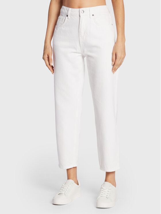 United Colors Of Benetton United Colors Of Benetton Džinsi 4LYX575C3 Balts Mom Fit