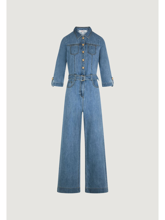 Morgan Morgan Jumpsuit 261-PIMA Blau Wide Leg