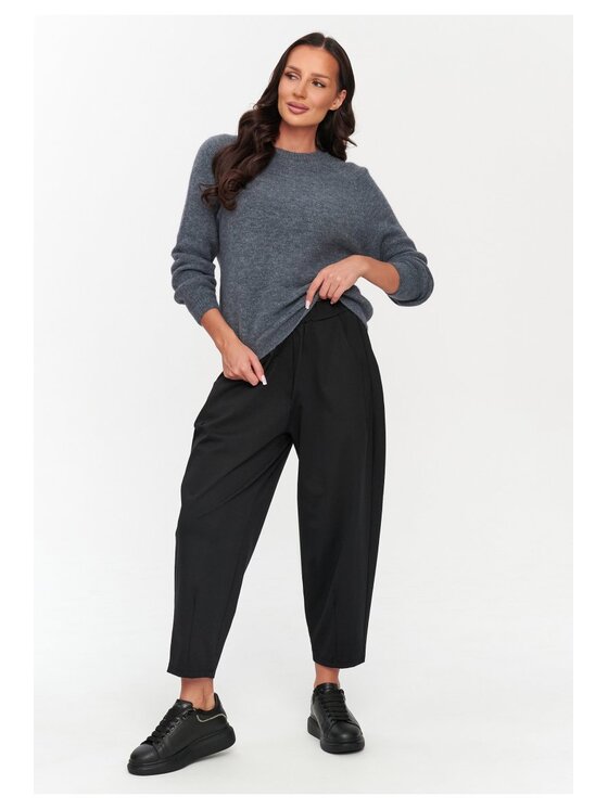 Makadamia Makadamia Sweter C80 Szary Loose Fit