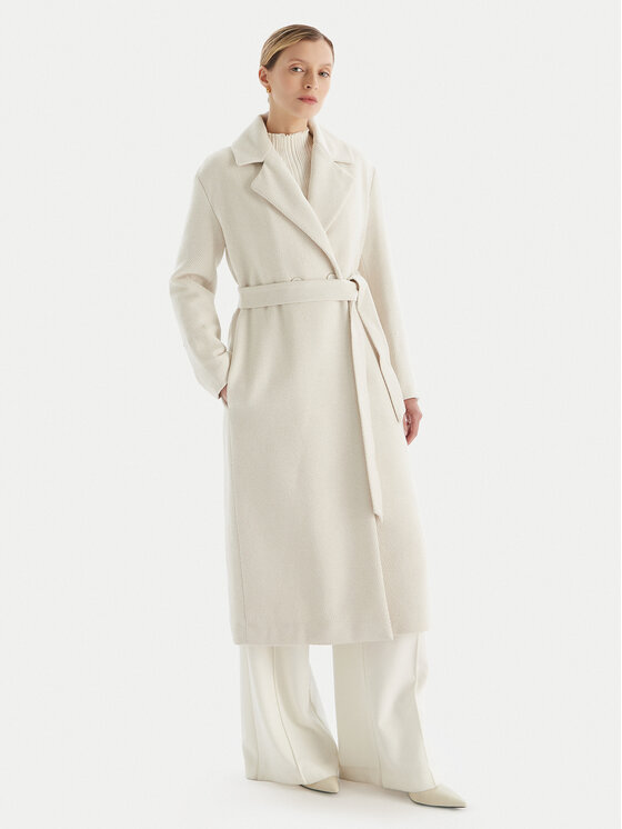 TWINSET TWINSET Zimný kabát 252TT2040 Écru Regular Fit