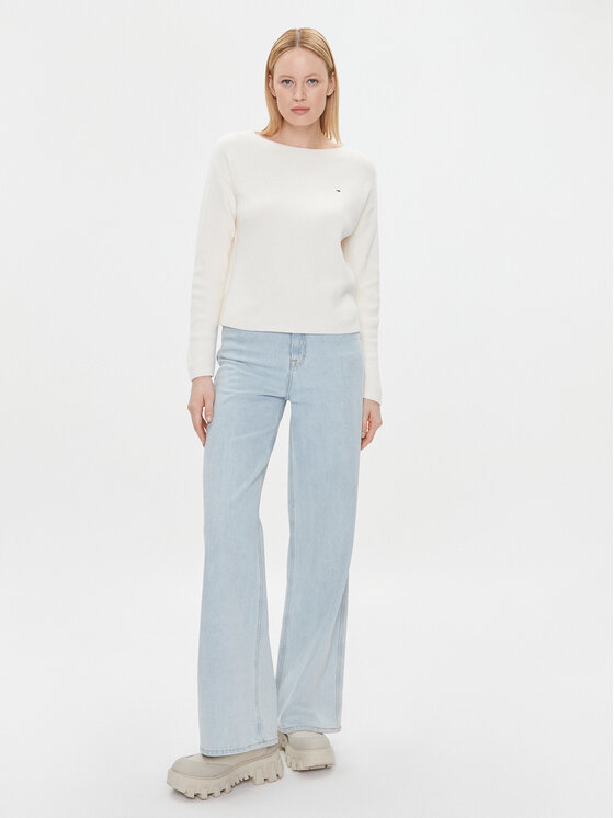 Tommy Hilfiger Tommy Hilfiger Džemper WW0WW40345 Écru Relaxed Fit