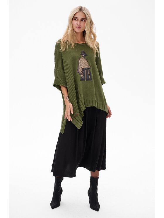 blue shadow blue shadow Sweter Likola Zielony Regular Fit