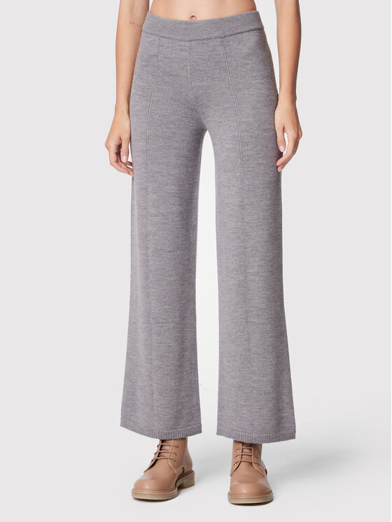 Max Mara Leisure Pantaloni tricotați Ragtime 33360326 Gri Relaxed Fit