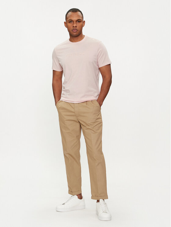 Guess Guess T-krekls M2BP47 K7HD0 Rozā Slim Fit
