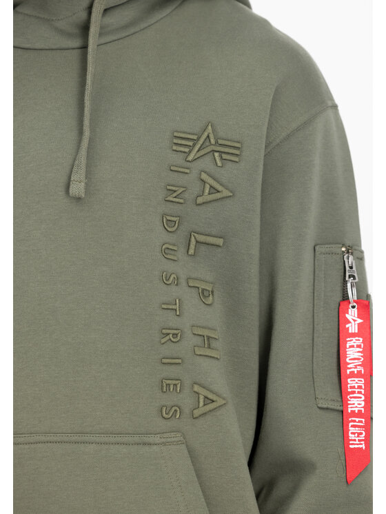 Alpha Industries Alpha Industries Mikina Embroidery Hoodie Zelená Regular Fit
