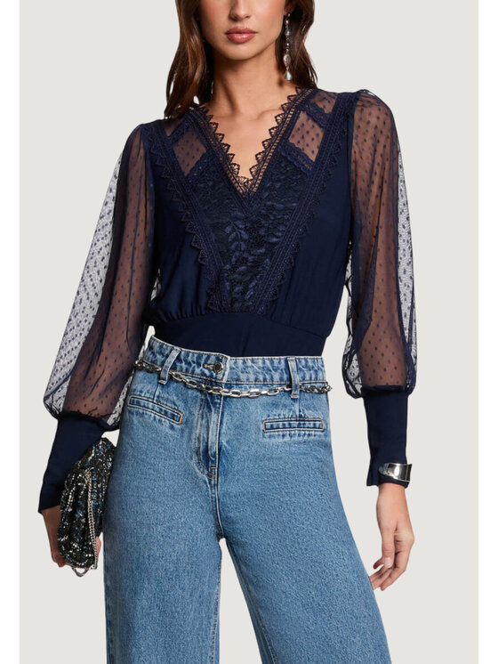 Morgan De Toi Morgan De Toi Longsleeve 251-TAGADO Blu Egg Fit