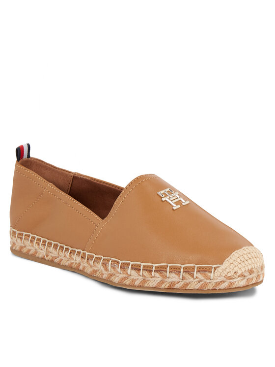 Tommy Hilfiger Tommy Hilfiger Εσπαντρίγιες Th Leather Flat Espadrille FW0FW07720 Καφέ
