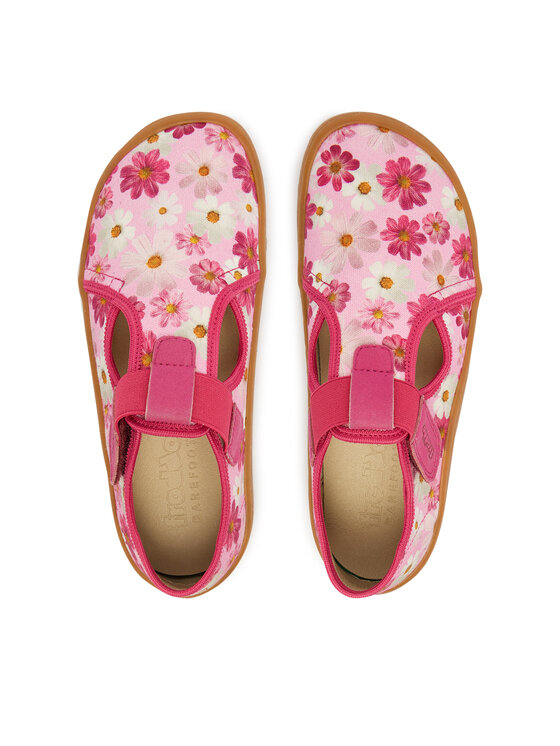 Froddo Froddo Kapcie Barefoot Canvas T-Bar G1700439-4 D Różowy