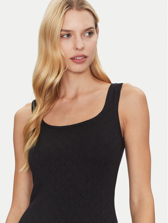 Guess Guess Džemper haljina W5RK17 Z2YJ2 Crna Slim Fit