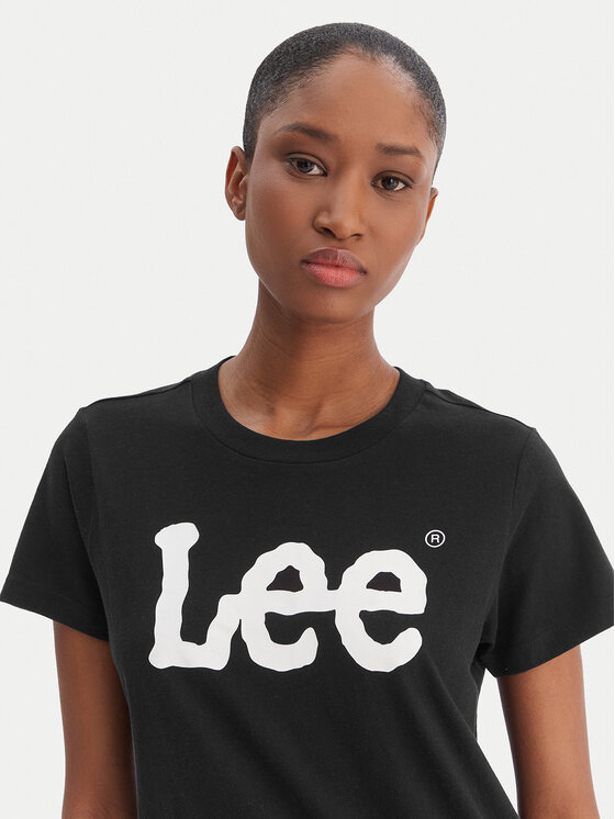 Lee Lee T-Shirt Logo Tee L42UER01 112109467 Czarny Regular Fit