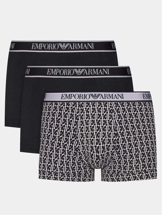 Férfi 3 darab boxer Emporio Armani Underwear, Méret: S, Fekete, 112130 4R717 35421