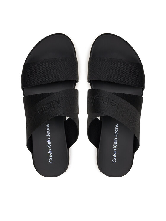 Calvin Klein Jeans Calvin Klein Jeans Nazouváky Flatform Sandal Webbing In Mr YW0YW01361 Černá