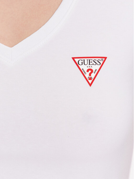Guess Guess Tričko W2YI45 J1314 Biela Slim Fit