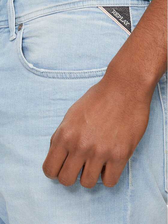 REPLAY Replay Szorty jeansowe MA981Y.000.573 66G Niebieski Tapered Fit
