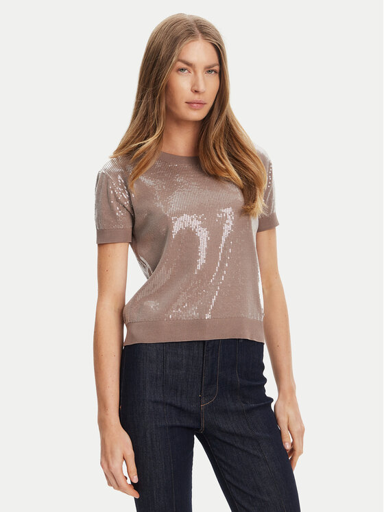 Guess Guess Pulover W5YR21 Z3E70 Rjava Regular Fit
