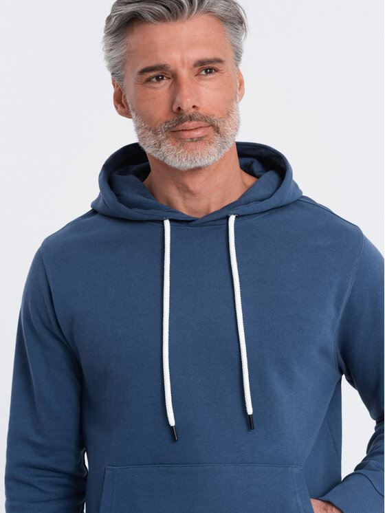 Ombre Ombre Mikina OM-SSBN-0177 Tmavomodrá Classic Fit