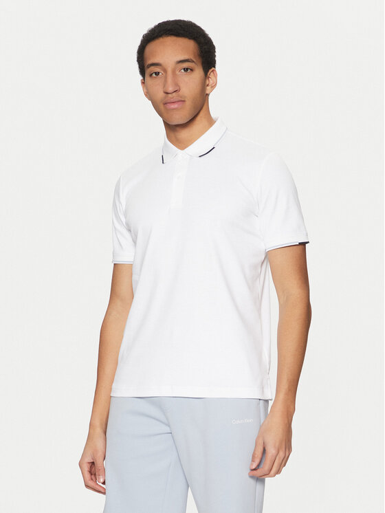 Męskie Polo Calvin Klein, Rozmiar S, Białe, K10K114130