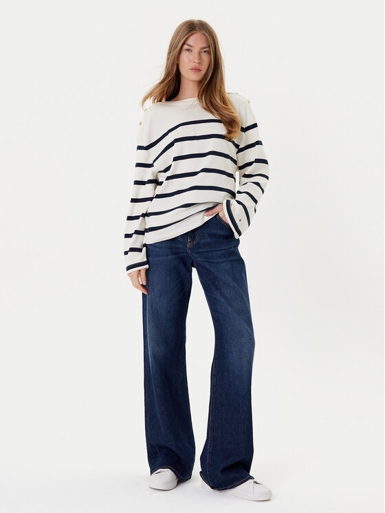 Tommy Hilfiger Tommy Hilfiger Halenka Gold Button WW0WW45760 Écru Relaxed Fit