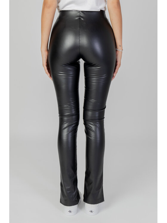 ONLY ONLY Pantaloni da donna ONLPAPAYA FAUX LEATH SLIT LEGGING CC OTW Nero Egg Fit