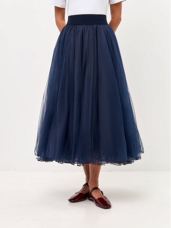 Spódnica midi, rozmiar S, Granatowy, Women's skirt Princess