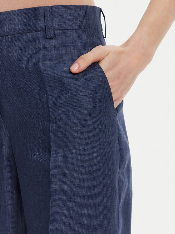 Weekend Max Mara Weekend Max Mara Pantaloni di tessuto Malizia 2515131052 Blu scuro Regular Fit