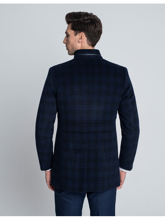 Borgio Borgio Płaszcz noto Granatowy Classic Fit
