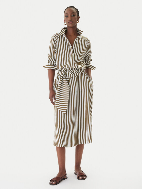 LOLA CASADEMUNT LOLA CASADEMUNT Sukienka koszulowa MS2616038 Zielony Regular Fit