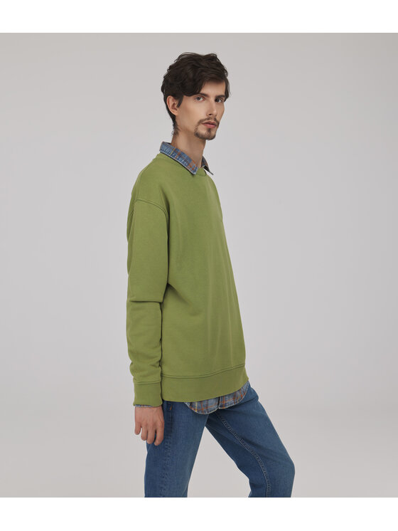 Lee Cooper Lee Cooper Bluza MARSHALL Zielony Loose Fit
