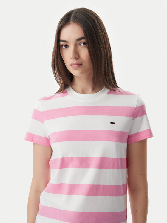 Tommy Jeans Tommy Jeans Marškinėliai Flag DW0DW23801 Šviesiai rožinė Regular Fit