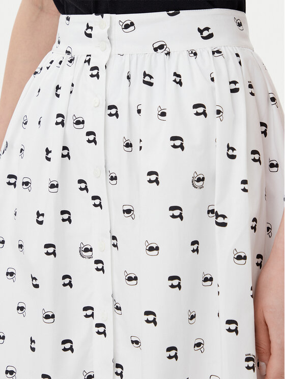 KARL LAGERFELD KARL LAGERFELD Trapeces svārki A2W12029 Balts Regular Fit