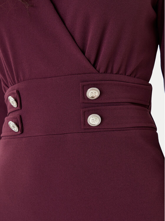 Rinascimento Rinascimento Rochie cocktail CFC0126151003 Vișiniu Slim Fit