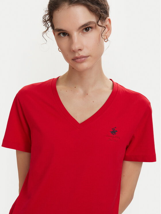 Beverly Hills Polo Club Beverly Hills Polo Club Póló P-SS26W-TS516518 Piros Regular Fit