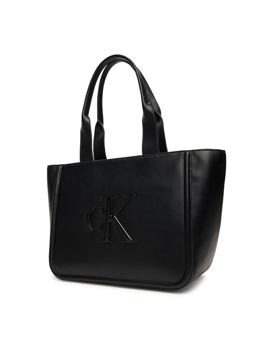 Calvin Klein Calvin Klein Torebka Bold Ck Medium Tote LV04F3218G Czarny