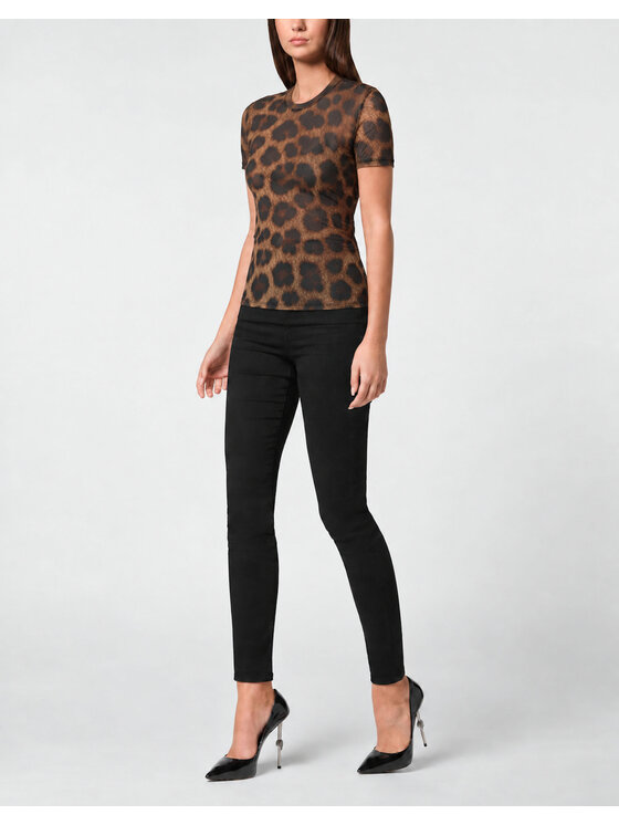 PHILIPP PLEIN PHILIPP PLEIN T-Shirt 32191 Brązowy Skin Tight Fit