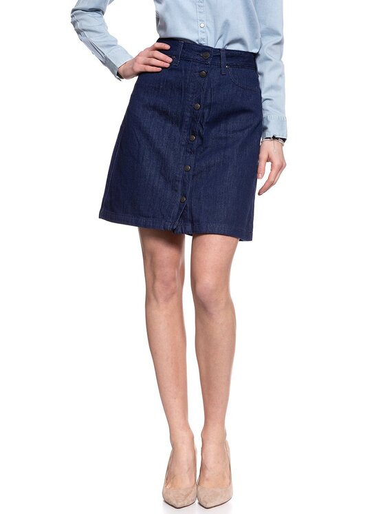 Lee Lee Spódnica mini A LINE SKIRT Niebieski Regular Fit