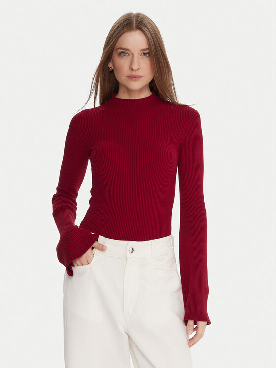 Kontatto Bluză cu gât 3M0816C Roșu Regular Fit