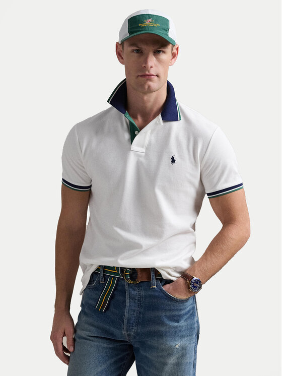 Polo Ralph Lauren Polo Ralph Lauren Tricou polo 710963479001 Alb Custom Slim Fit